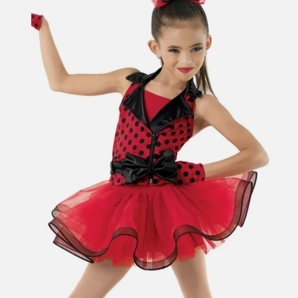 Weissman Red and Black Polka Dot Dance Costume